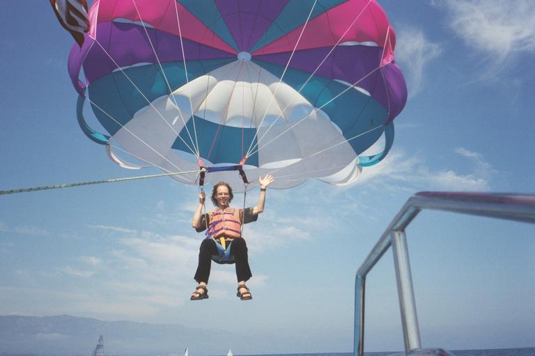 Rob, parasailing in Santa Barbara, June 2000