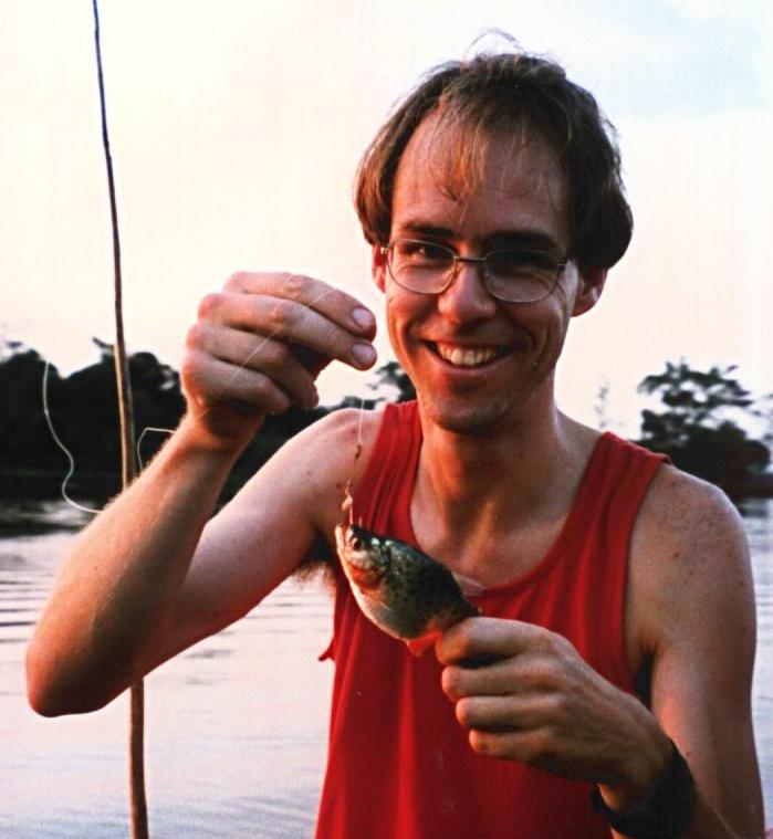 Caught piranha, Amazonian rainforest, 1997