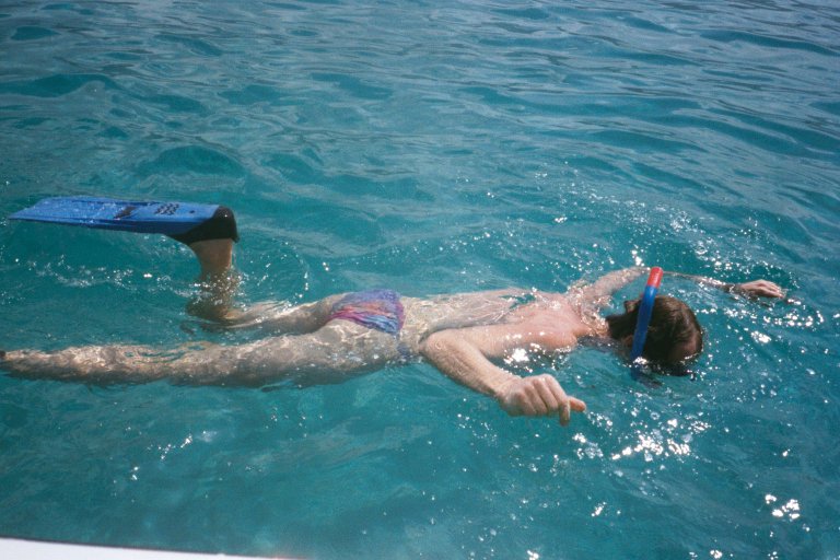Snorkeling in the Caribbean, winter 1999